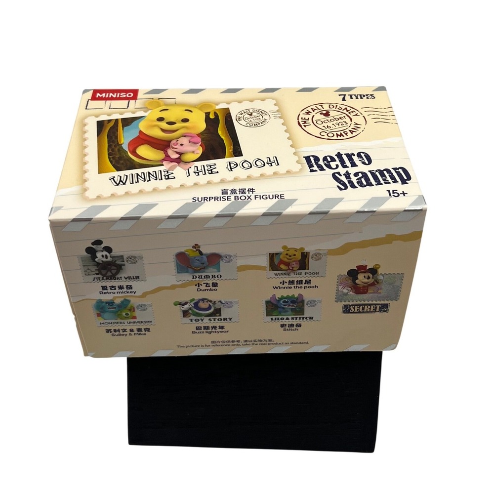 MINISO Disney Retro Stamp Surprise Box Sealed Blind Box Mickey Pooh Stitch